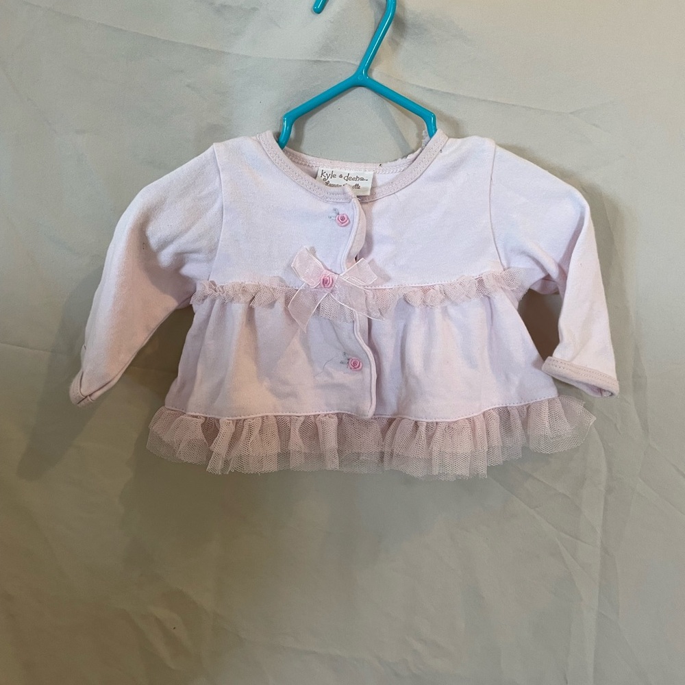 Kyle & Deena Luxury Layette Light Pink Ruffled Kids Dress Jacket